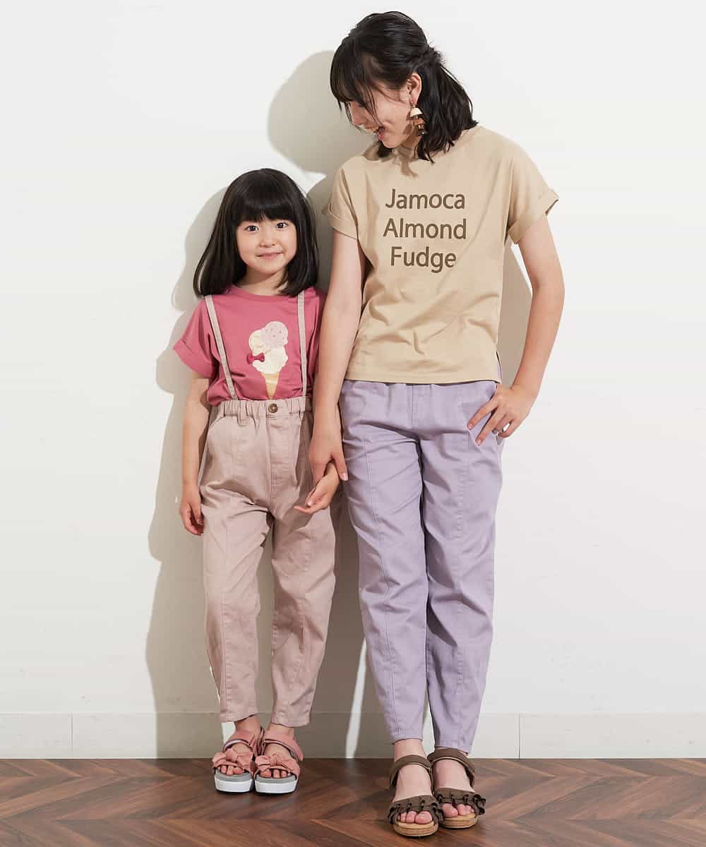 KJKHM81019 a.v.v KIDS(アー・ヴェ・ヴェ) [100-130]【数量限定/アイスタッチ】サーティワン×a.v.vコラボ アイスロゴＴシャツ[WEB限定サイズ] キャメル