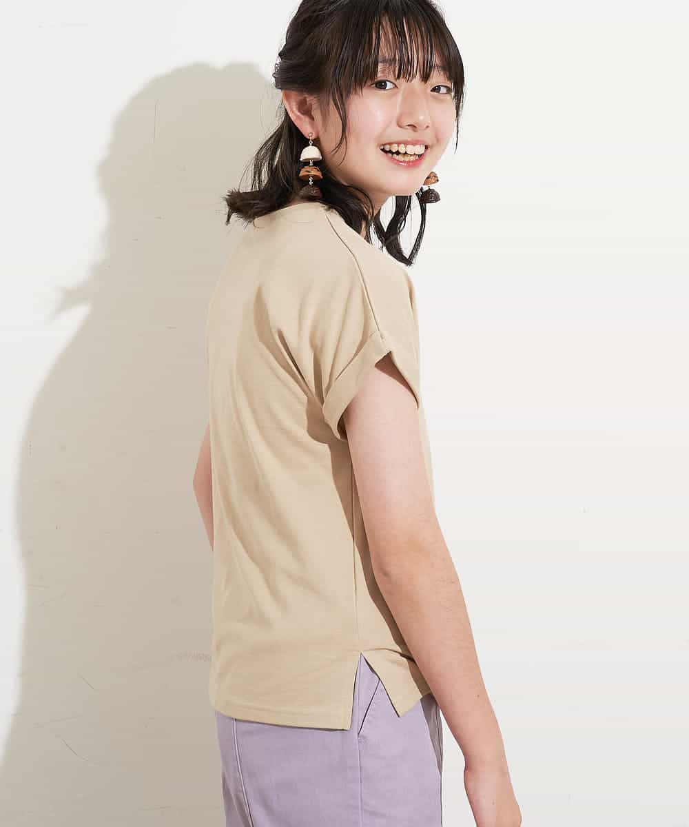 KJKHM81019 a.v.v KIDS(アー・ヴェ・ヴェ) [100-130]【数量限定/アイスタッチ】サーティワン×a.v.vコラボ アイスロゴＴシャツ[WEB限定サイズ] キャメル