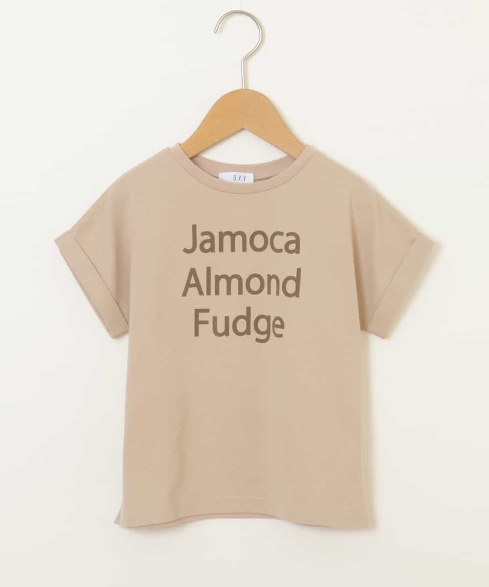 KJKHM81019 a.v.v KIDS(アー・ヴェ・ヴェ) [100-130]【数量限定/アイスタッチ】サーティワン×a.v.vコラボ アイスロゴＴシャツ[WEB限定サイズ] キャメル