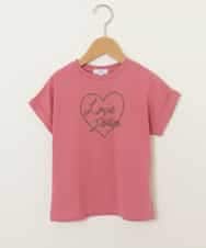 KJKHM81019 a.v.v KIDS(アー・ヴェ・ヴェ) [100-130]【数量限定/アイスタッチ】サーティワン×a.v.vコラボ アイスロゴＴシャツ[WEB限定サイズ] キャメル