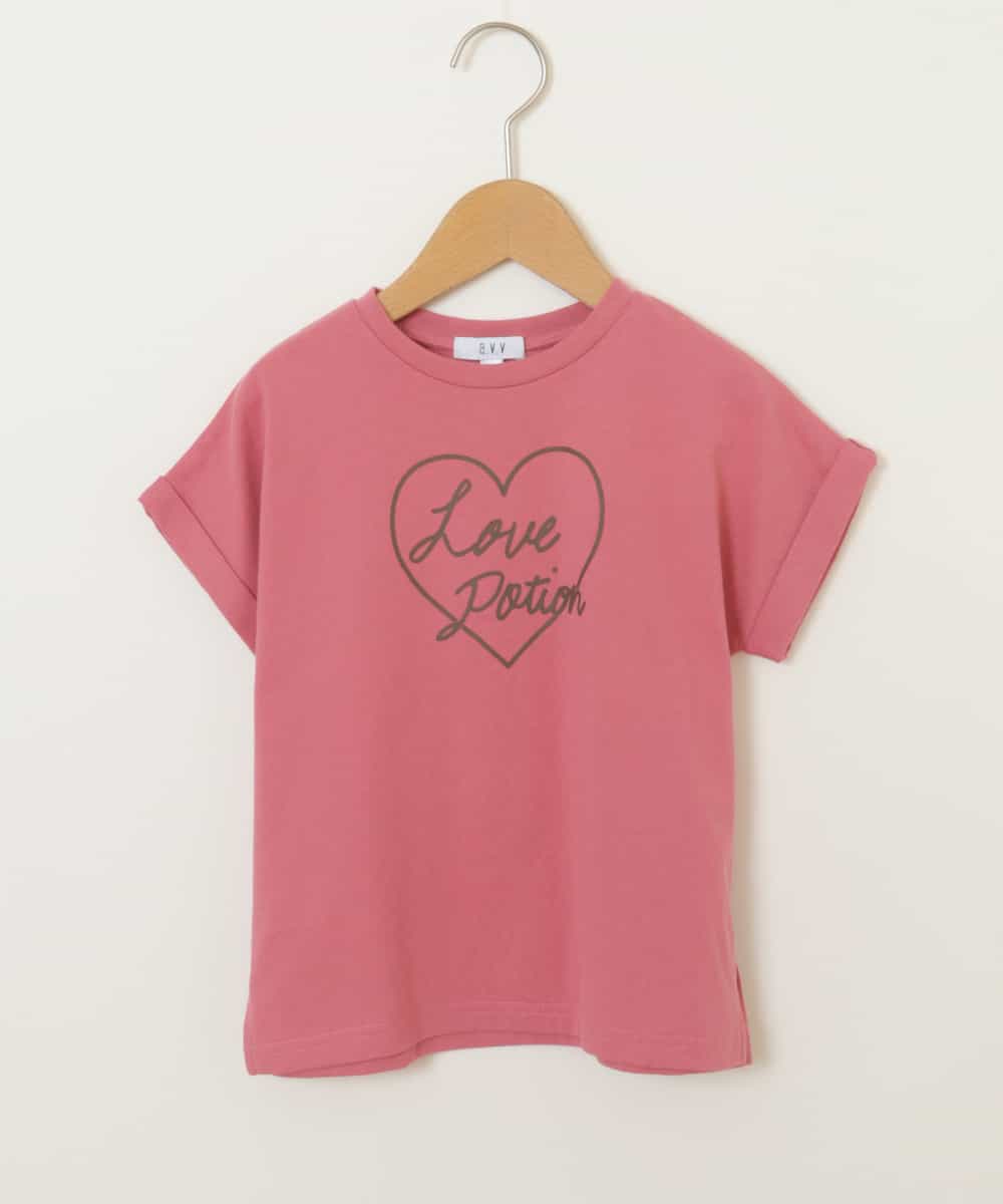 KJKHM81019 a.v.v KIDS(アー・ヴェ・ヴェ) [100-130]【数量限定/アイスタッチ】サーティワン×a.v.vコラボ アイスロゴＴシャツ[WEB限定サイズ] キャメル