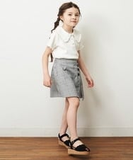 KJKHP22024 a.v.v KIDS(アー・ヴェ・ヴェ) [100-130]襟付きメローフリルカットソー ホワイト