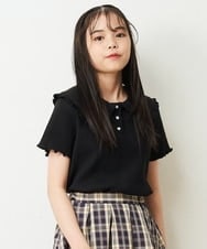 KJKHP22024 a.v.v KIDS(アー・ヴェ・ヴェ) [100-130]襟付きメローフリルカットソー ホワイト