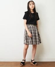 KJKHP22024 a.v.v KIDS(アー・ヴェ・ヴェ) [100-130]襟付きメローフリルカットソー ホワイト