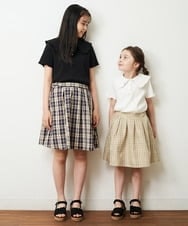 KJKHP22024 a.v.v KIDS(アー・ヴェ・ヴェ) [100-130]襟付きメローフリルカットソー ホワイト
