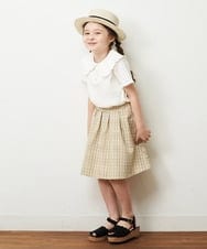 KJKHP22024 a.v.v KIDS(アー・ヴェ・ヴェ) [100-130]襟付きメローフリルカットソー ホワイト