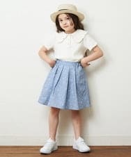 KJKHP22024 a.v.v KIDS(アー・ヴェ・ヴェ) [100-130]襟付きメローフリルカットソー ホワイト