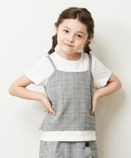 KJKHP26024 a.v.v KIDS(アー・ヴェ・ヴェ) [100-130]【セットアップ対応】チェックキャミソールドッキングカットソー グレンチェック