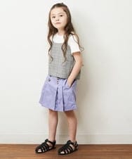 KJKHP26024 a.v.v KIDS(アー・ヴェ・ヴェ) [100-130]【セットアップ対応】チェックキャミソールドッキングカットソー グレンチェック