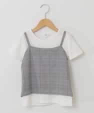 KJKHP26024 a.v.v KIDS(アー・ヴェ・ヴェ) [100-130]【セットアップ対応】チェックキャミソールドッキングカットソー グレンチェック