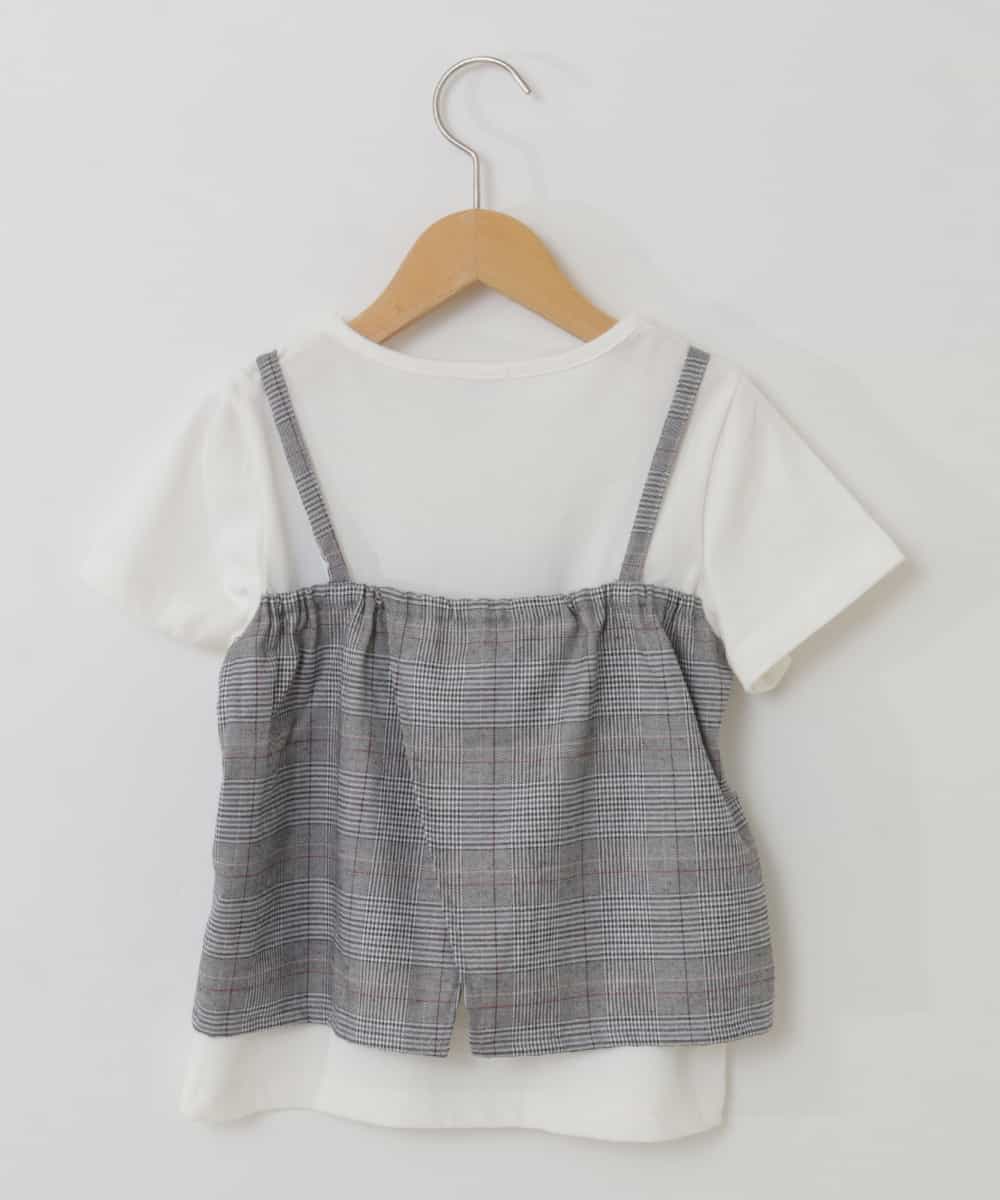 KJKHP26024 a.v.v KIDS(アー・ヴェ・ヴェ) [100-130]【セットアップ対応】チェックキャミソールドッキングカットソー グレンチェック