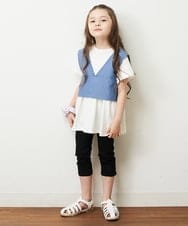KJKHP27029 a.v.v KIDS(アー・ヴェ・ヴェ) [100-130]【2点セット/セットアップ対応】バックリボンビスチェカットソーセット ブルー
