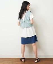 KJKHP27029 a.v.v KIDS(アー・ヴェ・ヴェ) [100-130]【2点セット/セットアップ対応】バックリボンビスチェカットソーセット ブルー