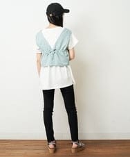 KJKHP27029 a.v.v KIDS(アー・ヴェ・ヴェ) [100-130]【2点セット/セットアップ対応】バックリボンビスチェカットソーセット ブルー
