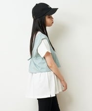KJKHP27029 a.v.v KIDS(アー・ヴェ・ヴェ) [100-130]【2点セット/セットアップ対応】バックリボンビスチェカットソーセット ブルー