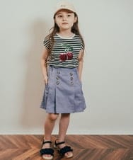 KJKHP60019 a.v.v KIDS(アー・ヴェ・ヴェ) [100-130]トゥインクルスパンコールTシャツ グリーン