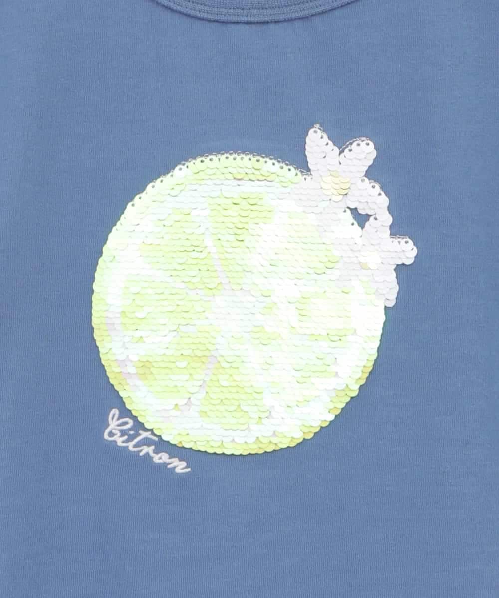 KJKHP60019 a.v.v KIDS(アー・ヴェ・ヴェ) [100-130]トゥインクルスパンコールTシャツ ライトブルー