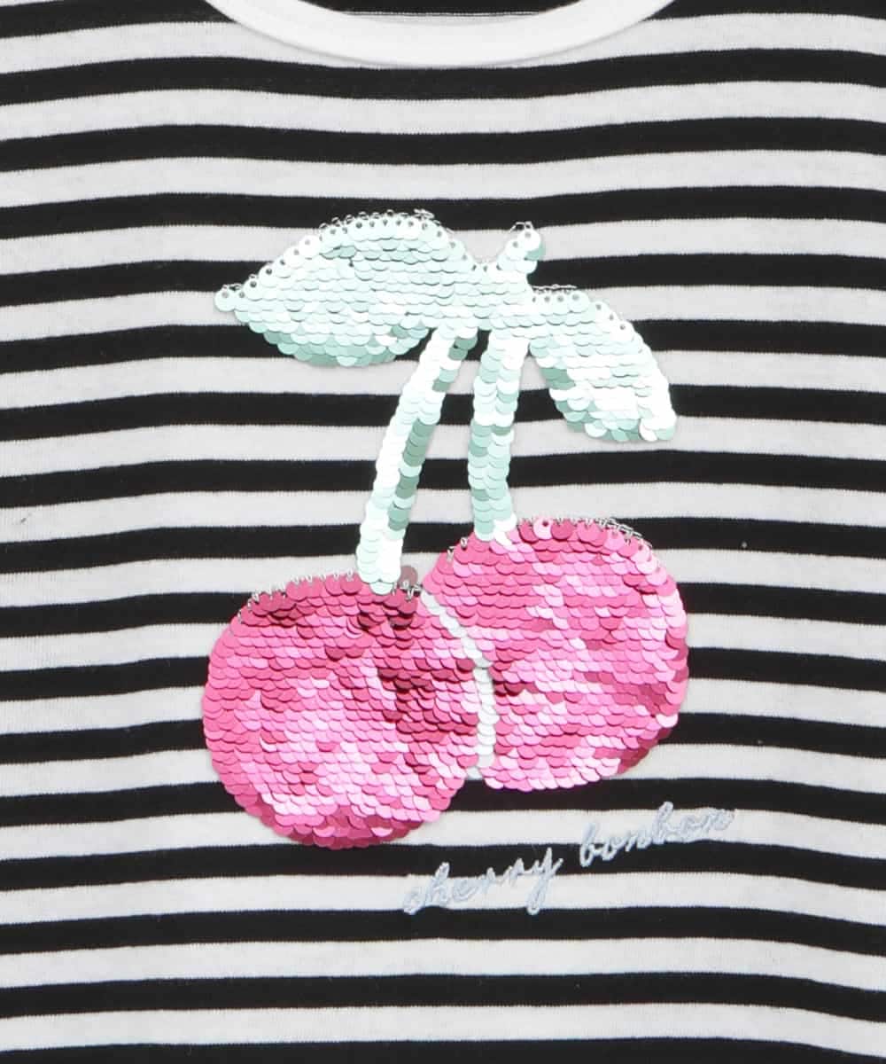KJKHP60019 a.v.v KIDS(アー・ヴェ・ヴェ) [100-130]トゥインクルスパンコールTシャツ ライトブルー