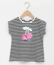 KJKHP60019 a.v.v KIDS(アー・ヴェ・ヴェ) [100-130]トゥインクルスパンコールTシャツ アイボリー
