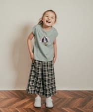 KJKHQ60024 a.v.v KIDS(アー・ヴェ・ヴェ) [140-150]トゥインクルスパンコールTシャツ アイボリー