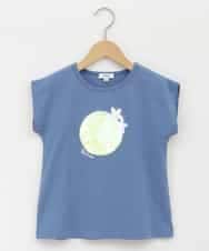 KJKHQ60024 a.v.v KIDS(アー・ヴェ・ヴェ) [140-150]トゥインクルスパンコールTシャツ ライトブルー