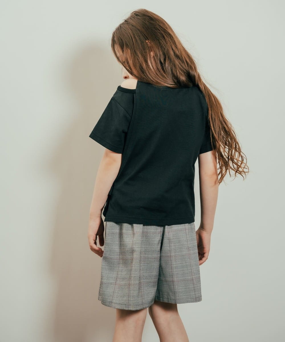 KJKHQ64029 a.v.v KIDS(アー・ヴェ・ヴェ) [140-150]リボンデザイン肩あきTシャツ パープル