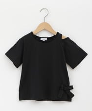 KJKHQ64029 a.v.v KIDS(アー・ヴェ・ヴェ) [140-150]リボンデザイン肩あきTシャツ パープル