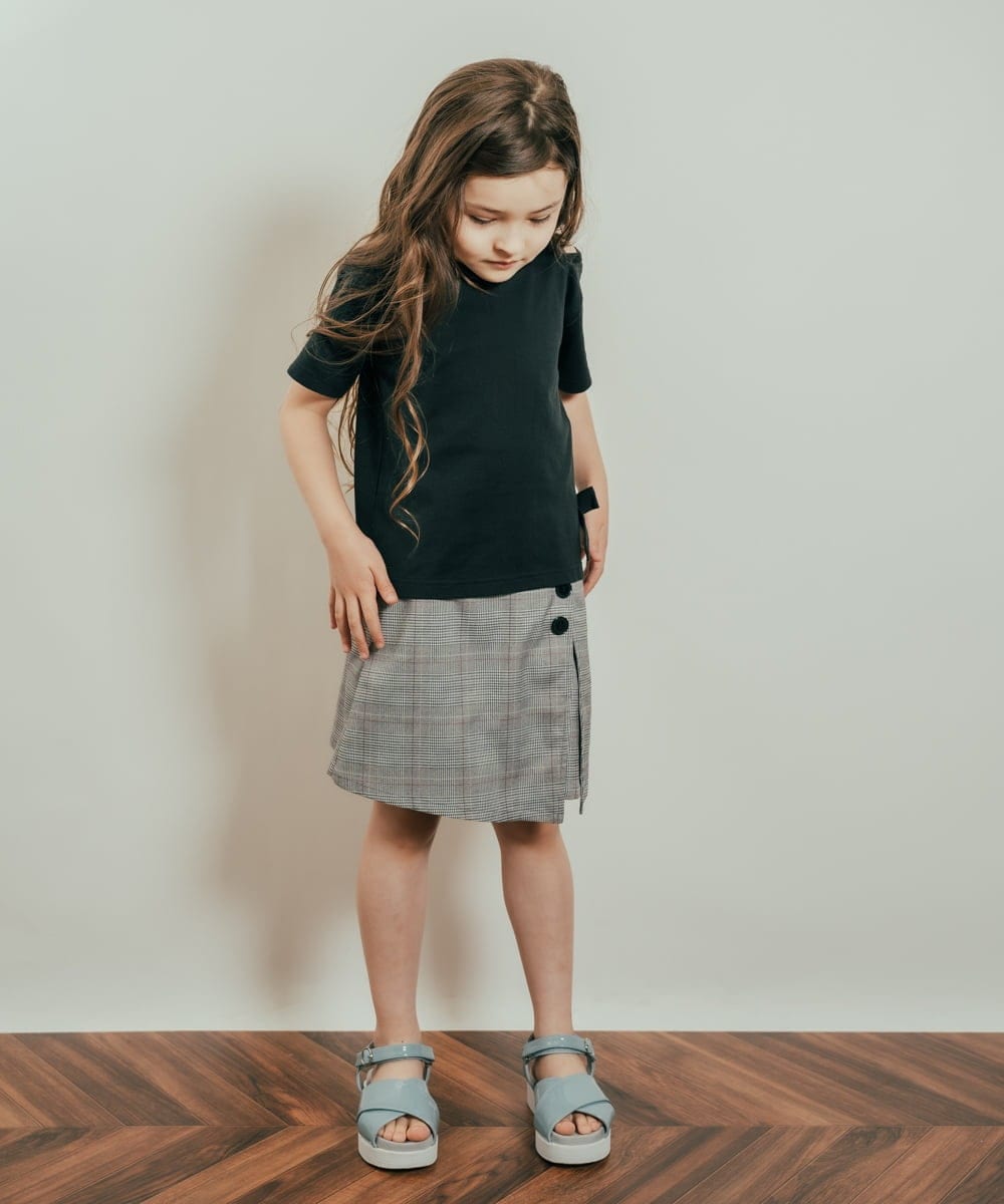 KJKHQ64029 a.v.v KIDS(アー・ヴェ・ヴェ) [140-150]リボンデザイン肩あきTシャツ パープル