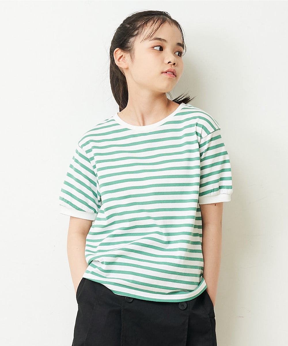 160]ボーダーパフスリーブカットソー(カットソー・Tシャツ) | a.v.v KIDS(アー・ヴェ・ヴェ)｜イトキンオンラインストア