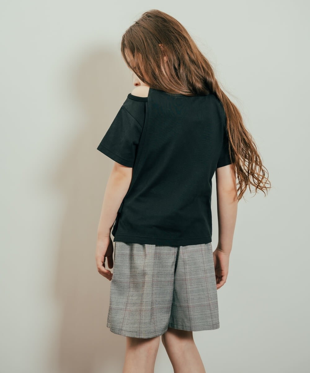 KJKHR64034 a.v.v KIDS(アー・ヴェ・ヴェ) [160]リボンデザイン肩あきTシャツ パープル