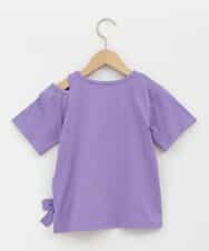 KJKHR64034 a.v.v KIDS(アー・ヴェ・ヴェ) [160]リボンデザイン肩あきTシャツ パープル