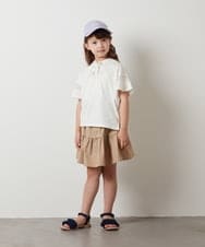 KJKHS21019 a.v.v KIDS(アー・ヴェ・ヴェ) [100-130]袖シアーフーディTシャツ ホワイト