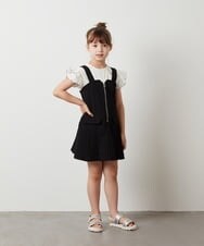 KJKHS22019 a.v.v KIDS(アー・ヴェ・ヴェ) [100-130]オフショル袖フリルテレコトップス ホワイト
