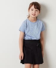 KJKHS23019 a.v.v KIDS(アー・ヴェ・ヴェ) [100-130]ビッグロゴ刺繍Tシャツ ライトブルー