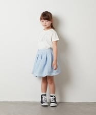 KJKHS23019 a.v.v KIDS(アー・ヴェ・ヴェ) [100-130]ビッグロゴ刺繍Tシャツ ホワイト