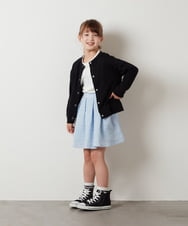 KJKHS23019 a.v.v KIDS(アー・ヴェ・ヴェ) [100-130]ビッグロゴ刺繍Tシャツ ホワイト