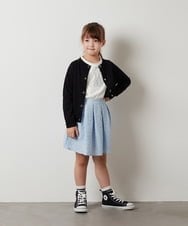 KJKHS23019 a.v.v KIDS(アー・ヴェ・ヴェ) [100-130]ビッグロゴ刺繍Tシャツ ホワイト