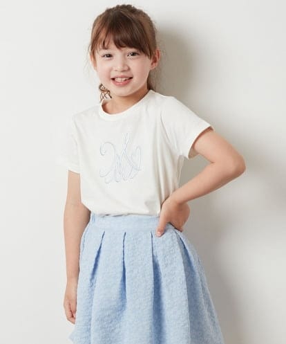 KJKHS23019 a.v.v KIDS [100-130]ビッグロゴ刺繍Tシャツ