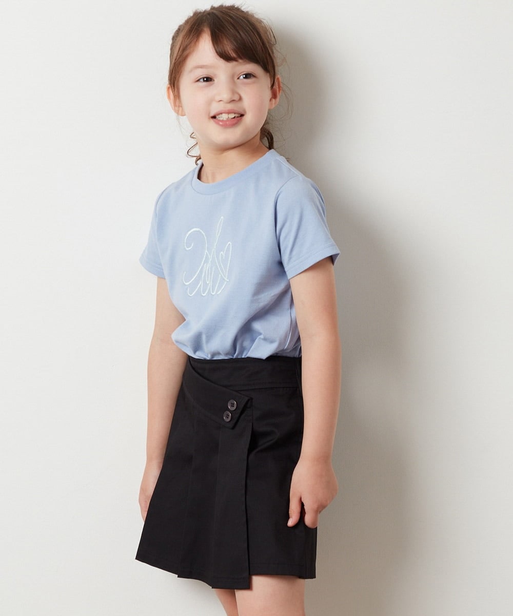 KJKHS23019 a.v.v KIDS(アー・ヴェ・ヴェ) [100-130]ビッグロゴ刺繍Tシャツ ホワイト