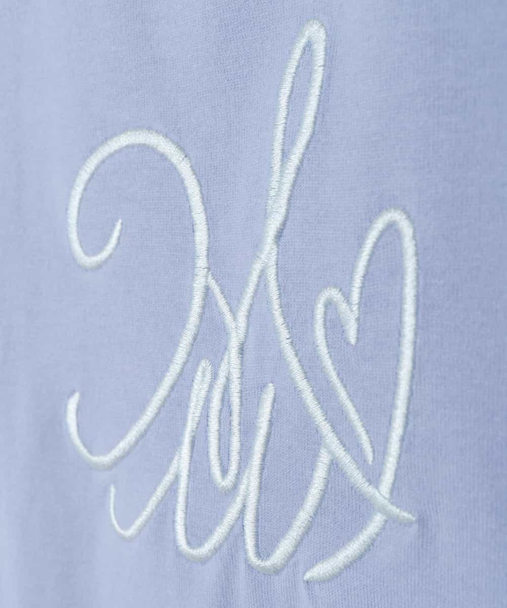 KJKHS23019 a.v.v KIDS(アー・ヴェ・ヴェ) [100-130]ビッグロゴ刺繍Tシャツ ライトブルー