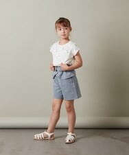 KJKHS24019 a.v.v KIDS(アー・ヴェ・ヴェ) [100-130]プチリボン半袖Ｔシャツ ホワイト