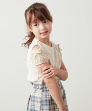 KJKHS25019 a.v.v KIDS(アー・ヴェ・ヴェ) [100-130]袖シアーオフショルＴシャツ アイボリー