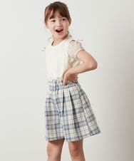 KJKHS25019 a.v.v KIDS(アー・ヴェ・ヴェ) [100-130]袖シアーオフショルＴシャツ アイボリー