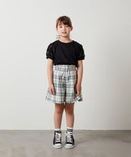 KJKHT20029 a.v.v KIDS(アー・ヴェ・ヴェ) [140-150]【セットアップ対応】パフスリーブ異素材Ｔシャツ ホワイト