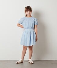 KJKHT20029 a.v.v KIDS(アー・ヴェ・ヴェ) [140-150]【セットアップ対応】パフスリーブ異素材Ｔシャツ ホワイト