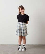 KJKHT20029 a.v.v KIDS(アー・ヴェ・ヴェ) [140-150]【セットアップ対応】パフスリーブ異素材Ｔシャツ ホワイト