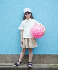 KJKHT21024 a.v.v KIDS(アー・ヴェ・ヴェ) [140-150]袖シアーフーディTシャツ ブラック