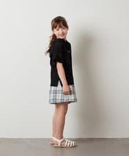 KJKHT21024 a.v.v KIDS(アー・ヴェ・ヴェ) [140-150]袖シアーフーディTシャツ ブラック