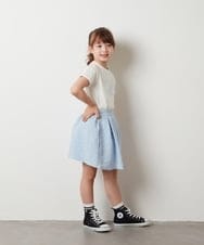 KJKHT23024 a.v.v KIDS(アー・ヴェ・ヴェ) [140-150]ビッグロゴ刺繍Tシャツ ライトブルー