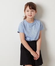 KJKHT23024 a.v.v KIDS(アー・ヴェ・ヴェ) [140-150]ビッグロゴ刺繍Tシャツ ライトブルー